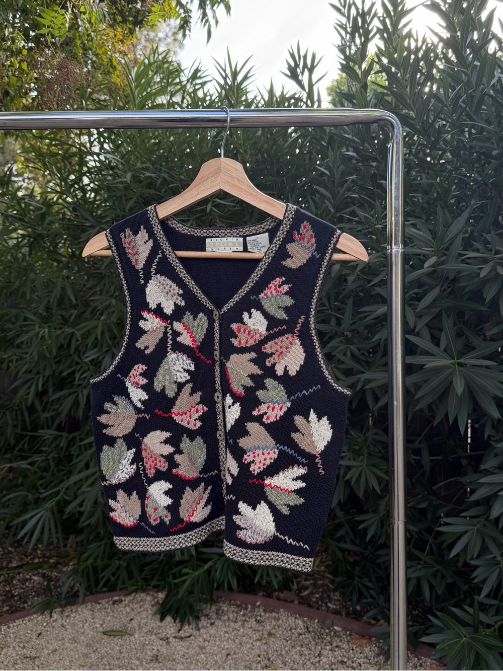 Vintage 1990s Sigrid Olsen Sport knit sweater vest